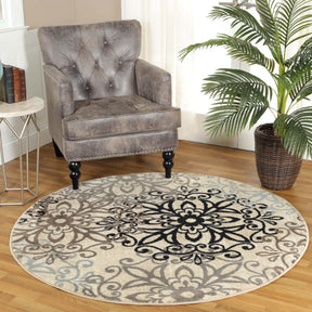 Leigh Traditional Floral Scroll Indoor Area Rug or Runner Rug Or Door Mat - Rugs by Superior