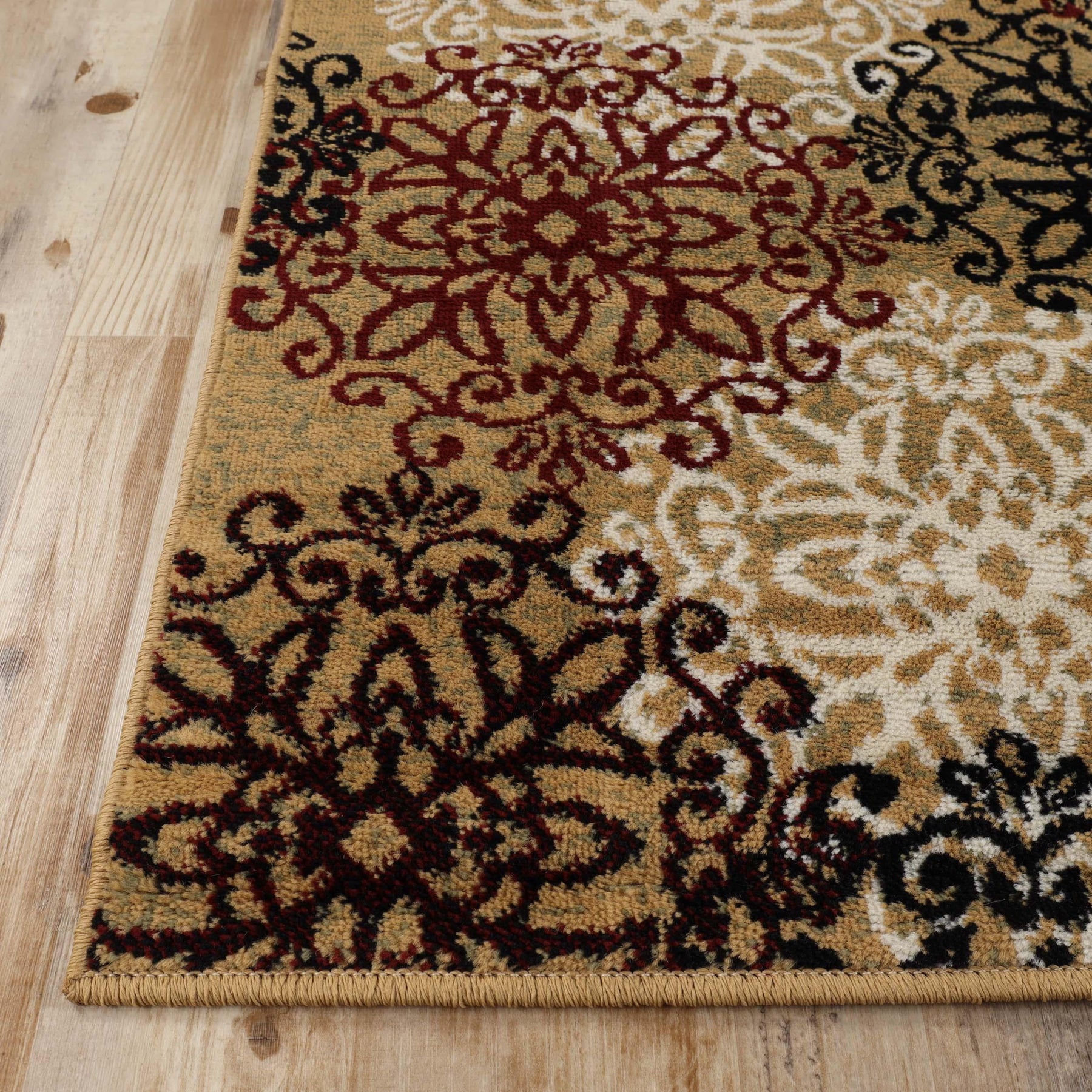 Leigh Traditional Floral Scroll Indoor Area Rug or Runner Rug Or Door Mat - Rugs by Superior