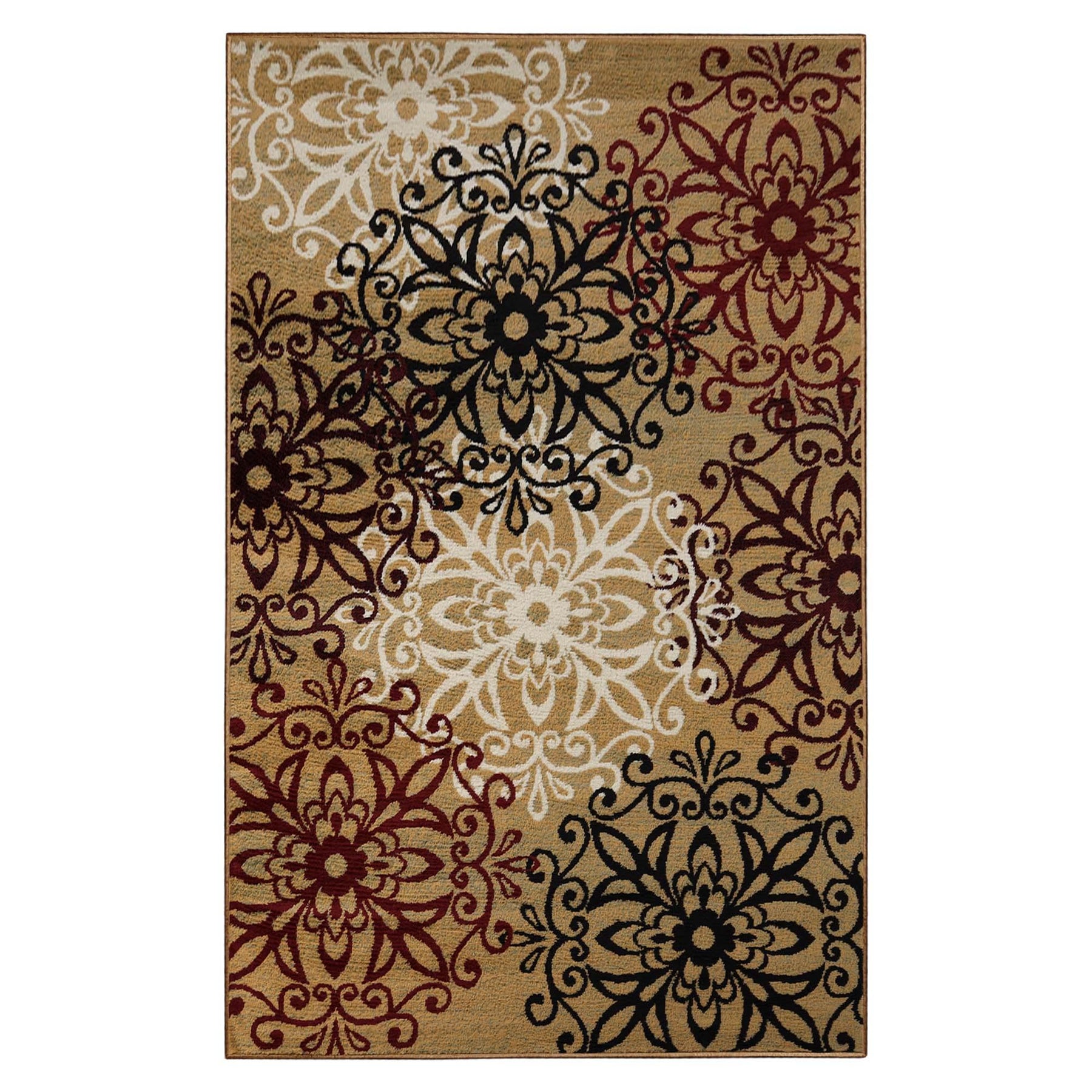 Leigh Traditional Floral Scroll Indoor Area Rug or Runner Rug Or Door Mat - Rugs by Superior