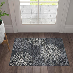 Leigh Traditional Floral Scroll Indoor Area Rug or Runner Rug Or Door Mat - Rugs by Superior