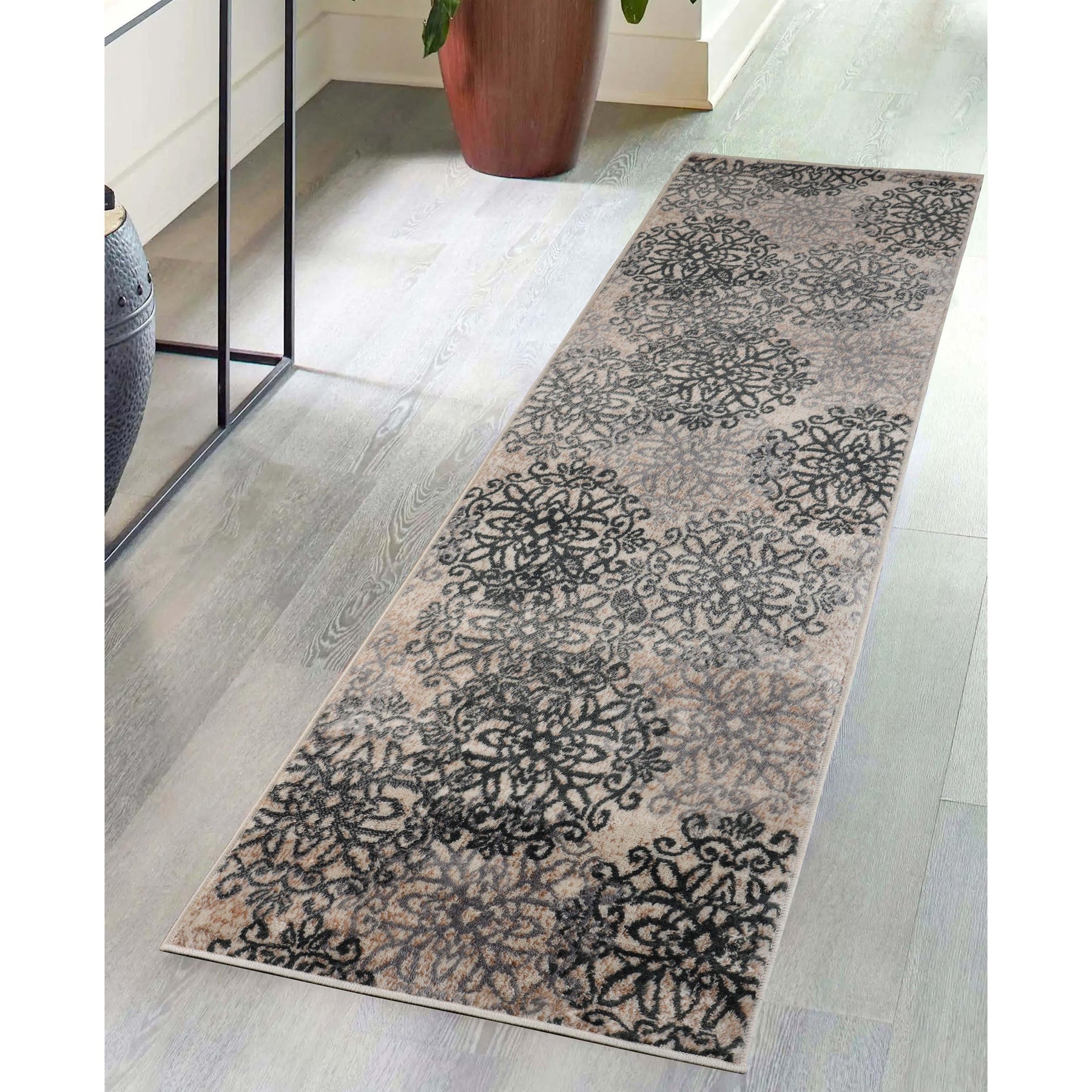 Leigh Traditional Floral Scroll Indoor Area Rug or Runner Rug Or Door Mat - Rugs by Superior