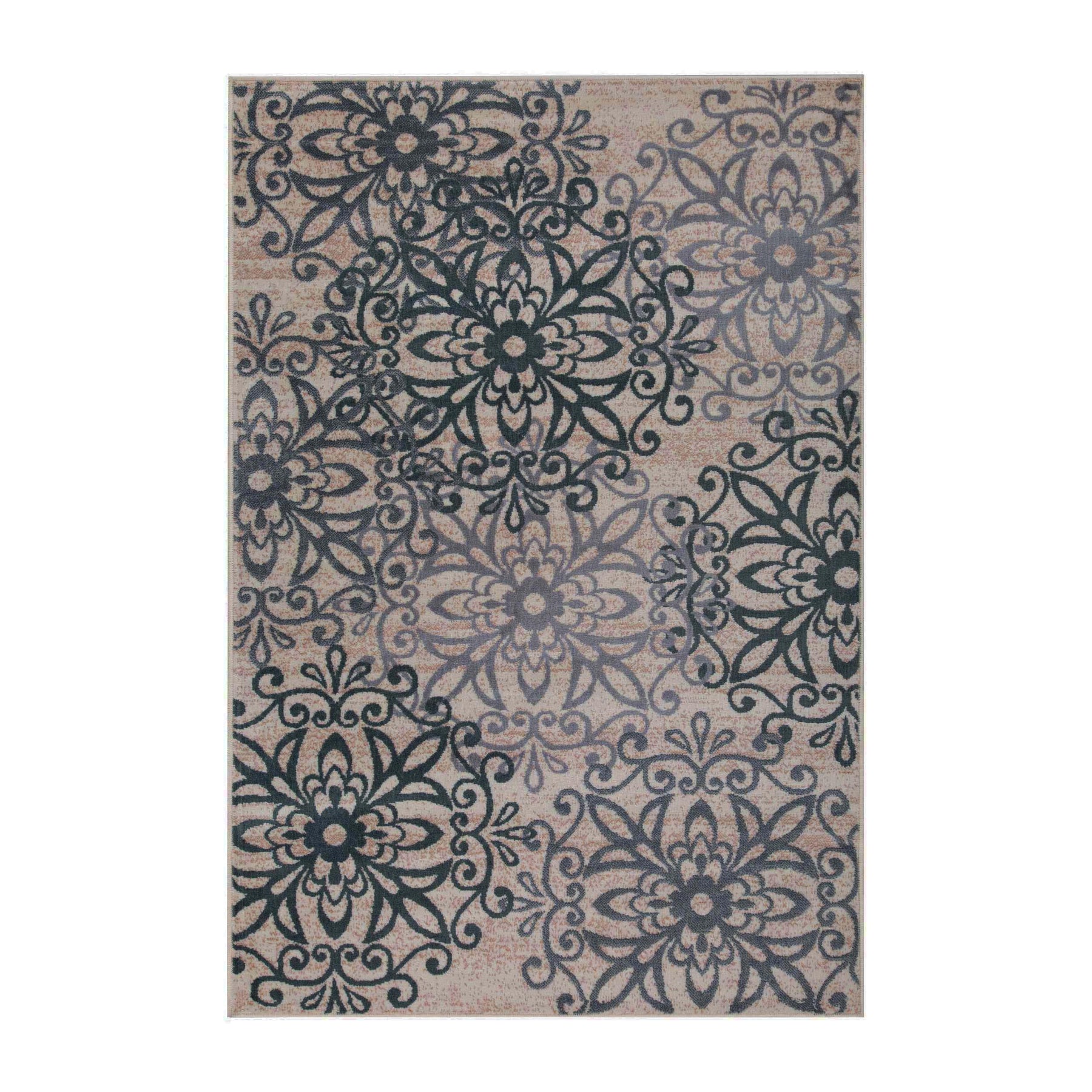 Leigh Traditional Floral Scroll Indoor Area Rug or Runner Rug Or Door Mat - Rugs by Superior