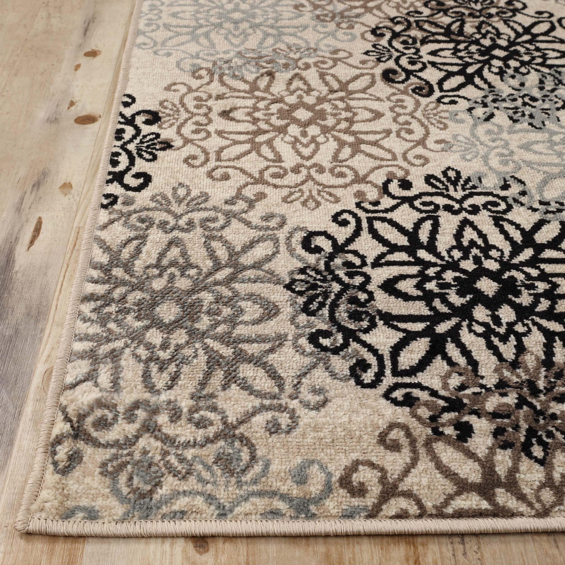 Leigh Traditional Floral Scroll Indoor Area Rug or Runner Rug Or Door Mat - Rugs by Superior