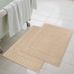 Leo Cotton Solid Modern Absorbent Heavy Washable Bath Mat Set of 2 - Bath Mats by Superior