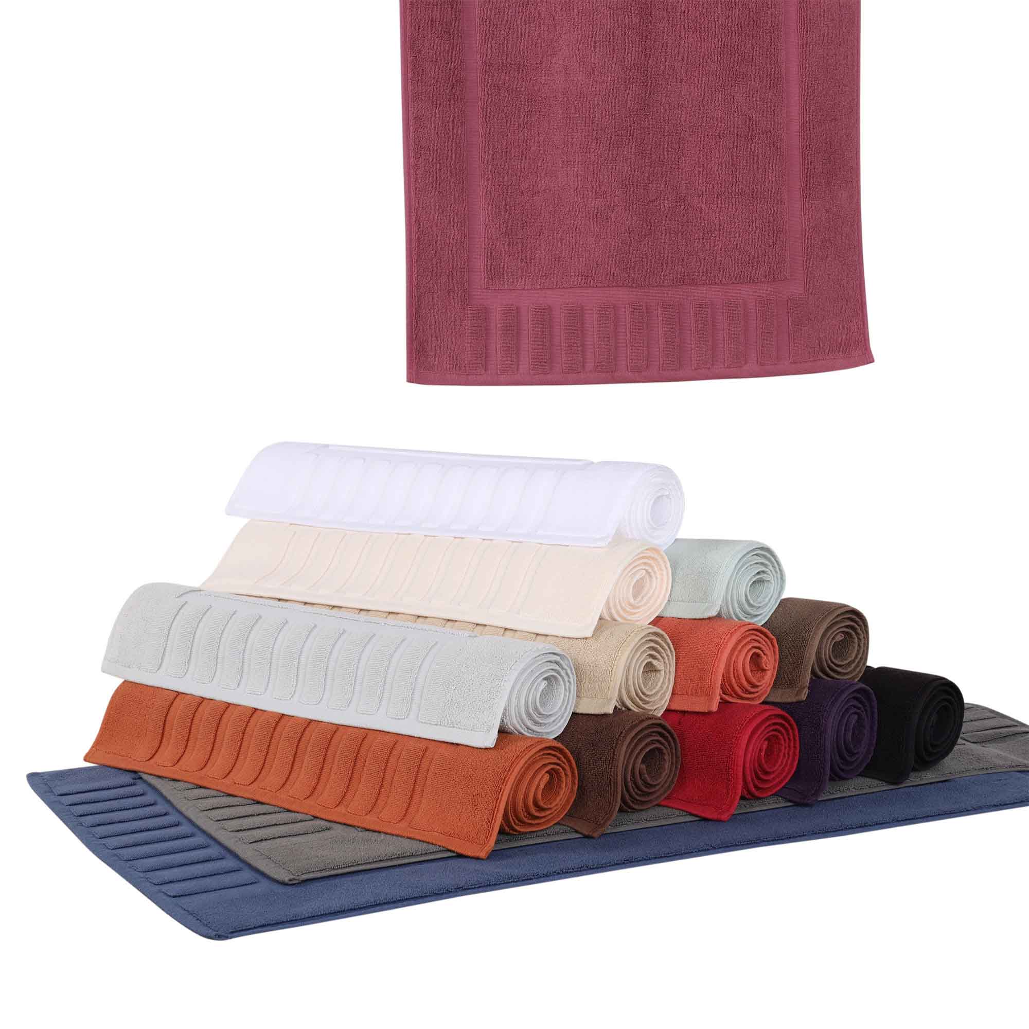 Leo Cotton Solid Modern Absorbent Heavy Washable Bath Mat Set of 2 - Bath Mats by Superior