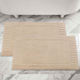 Leo Cotton Solid Modern Absorbent Heavy Washable Bath Mat Set of 2 - Bath Mats by Superior