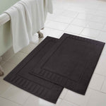 Leo Cotton Solid Modern Absorbent Heavy Washable Bath Mat Set of 2 - Bath Mats by Superior