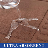 Leo Cotton Solid Modern Absorbent Heavy Washable Bath Mat Set of 2 - Bath Mats by Superior