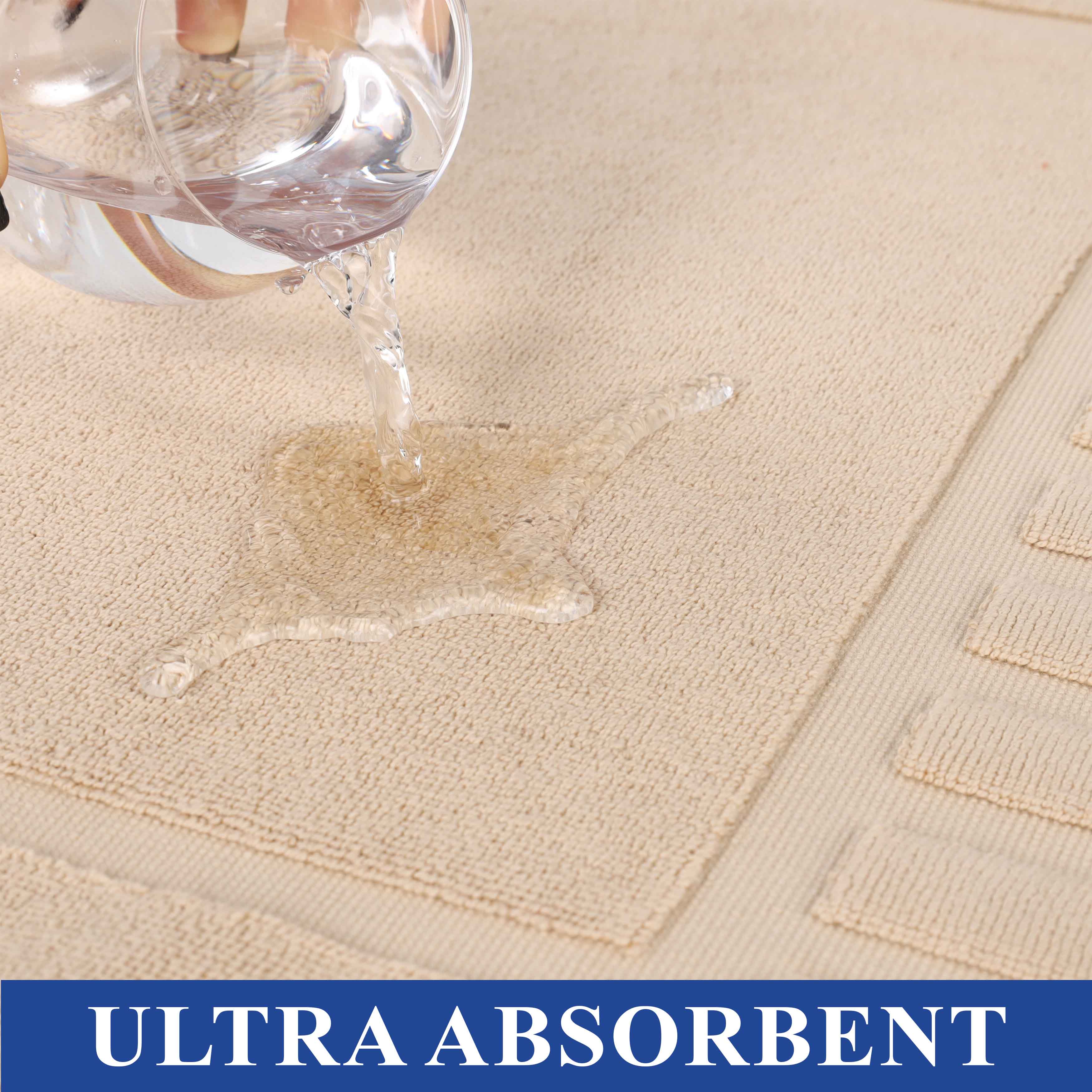 Leo Cotton Solid Modern Absorbent Heavy Washable Bath Mat Set of 2 - Bath Mats by Superior