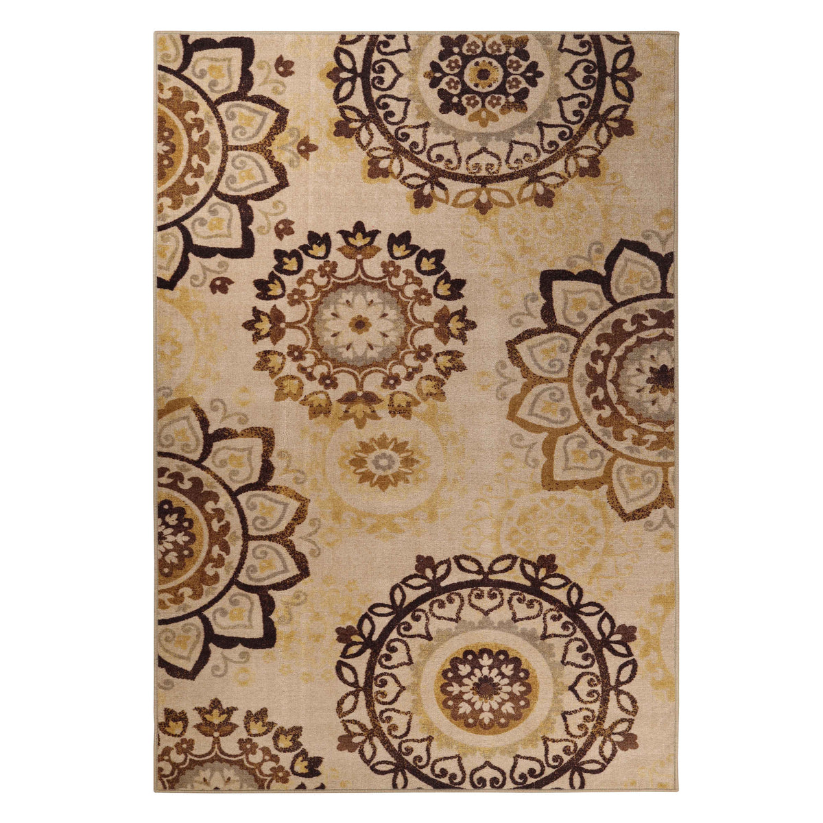 Liena Floral Medallion Non-Slip Washable Area Rug or Runner - Rugs by Superior