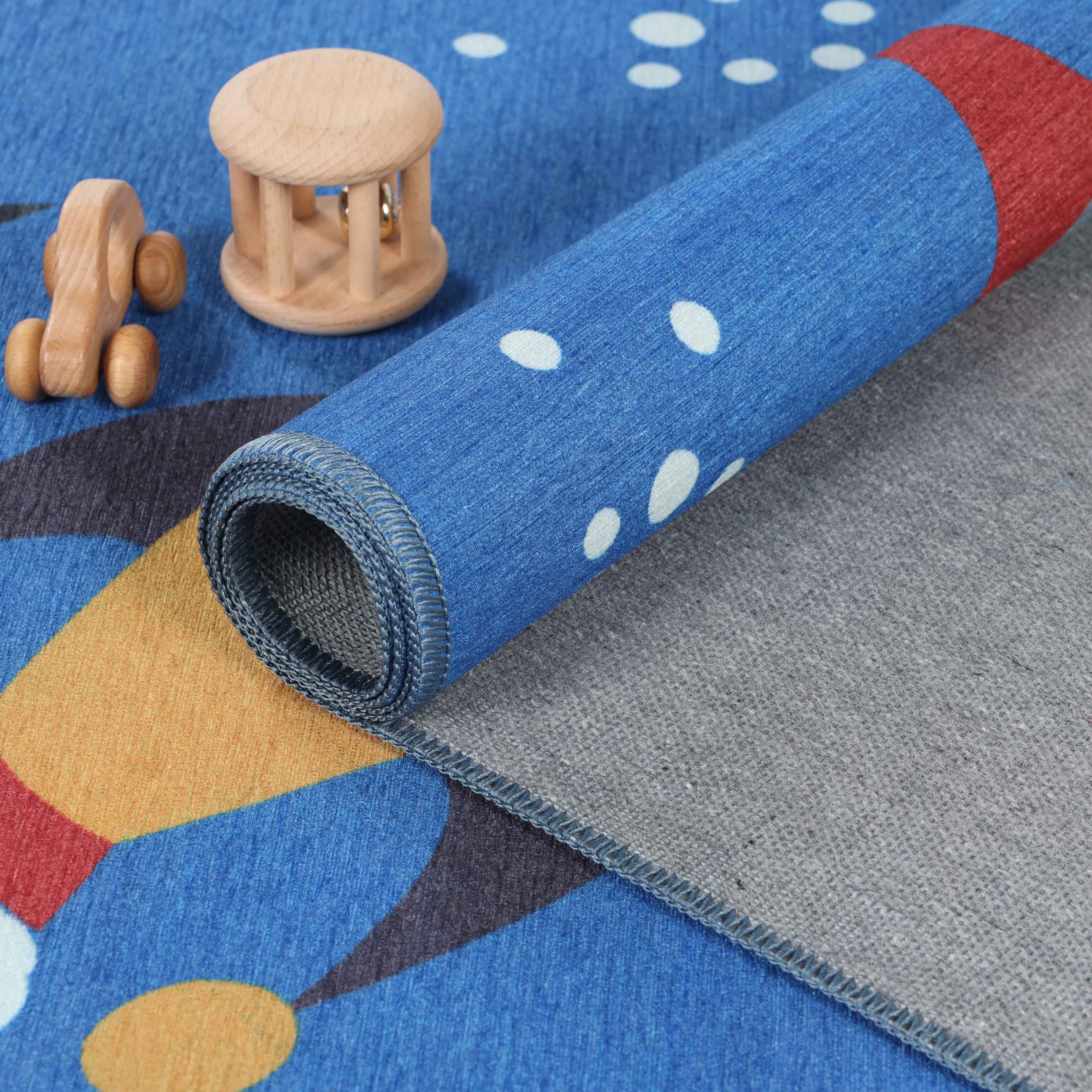 Lil' Flyer Non-Slip Kids Playroom Nursery Washable Indoor Area Rug - Rugs by Superior