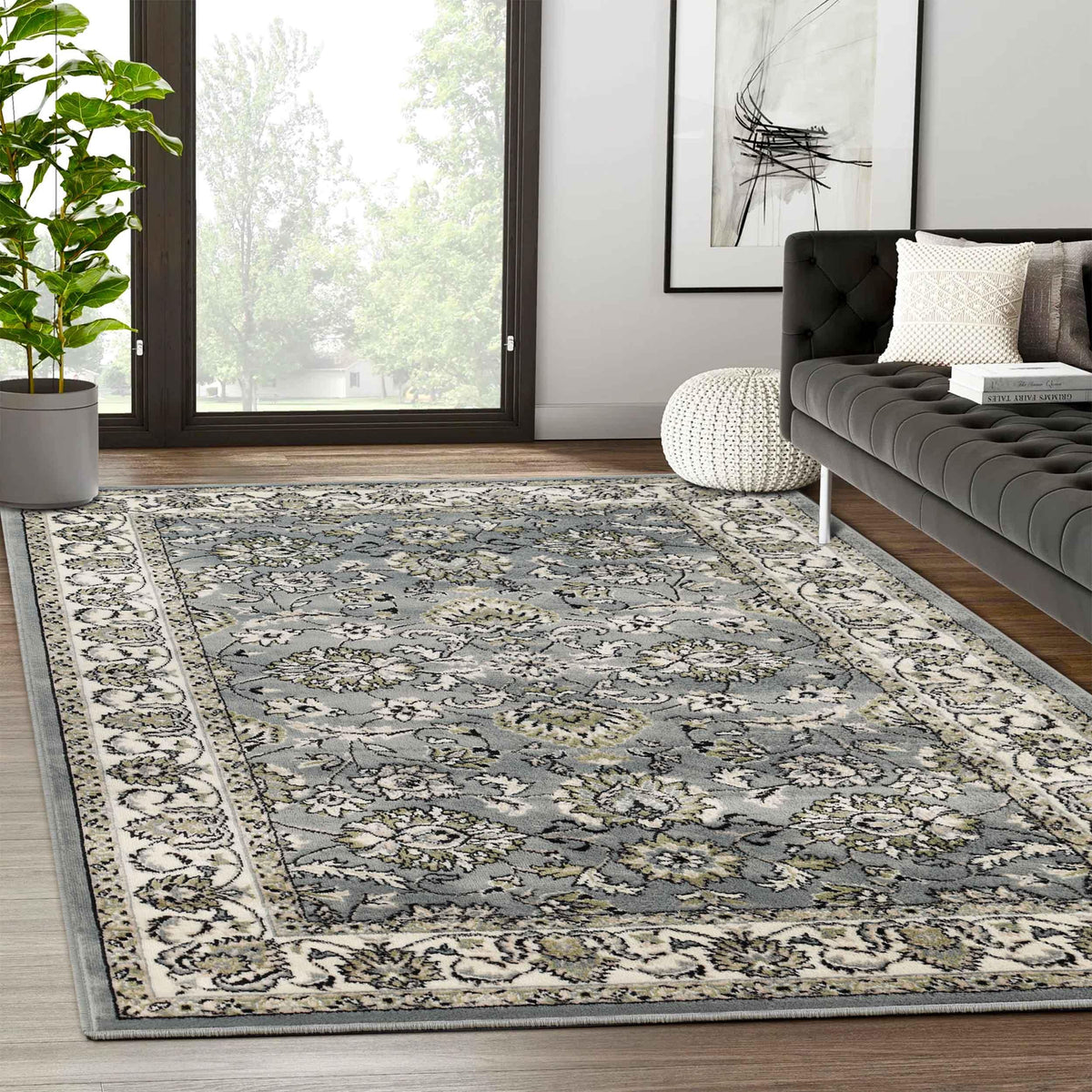 Lille Traditional Elegant Floral Textured Indoor Area Rug - Rugs by Superior