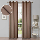 Linen Pattern Washable Room Darkening Blackout Curtain Set 42" - 8 Pieces - Blackout Curtains by Superior