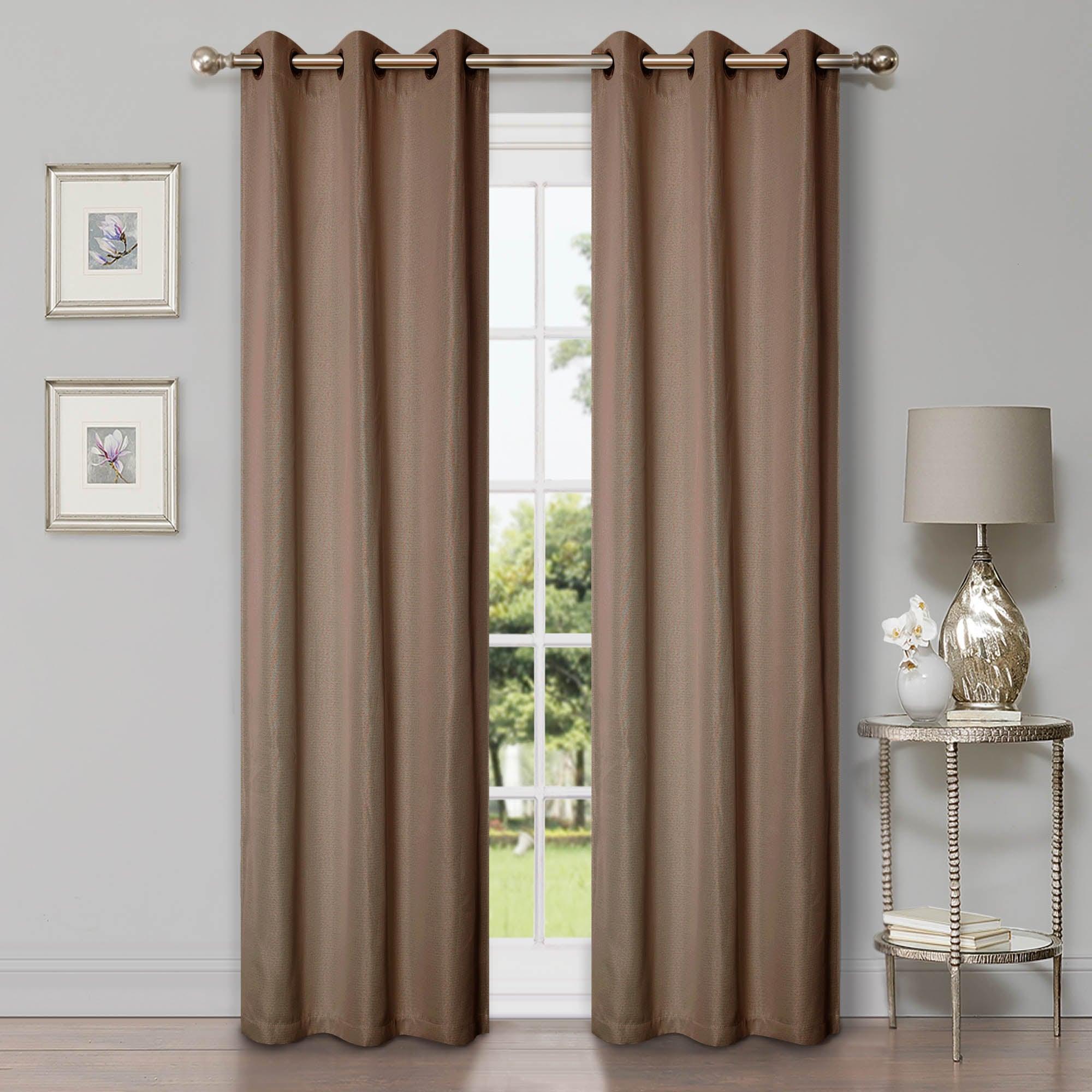 Linen Pattern Washable Room Darkening Blackout Curtain Set 42" - 8 Pieces - Blackout Curtains by Superior