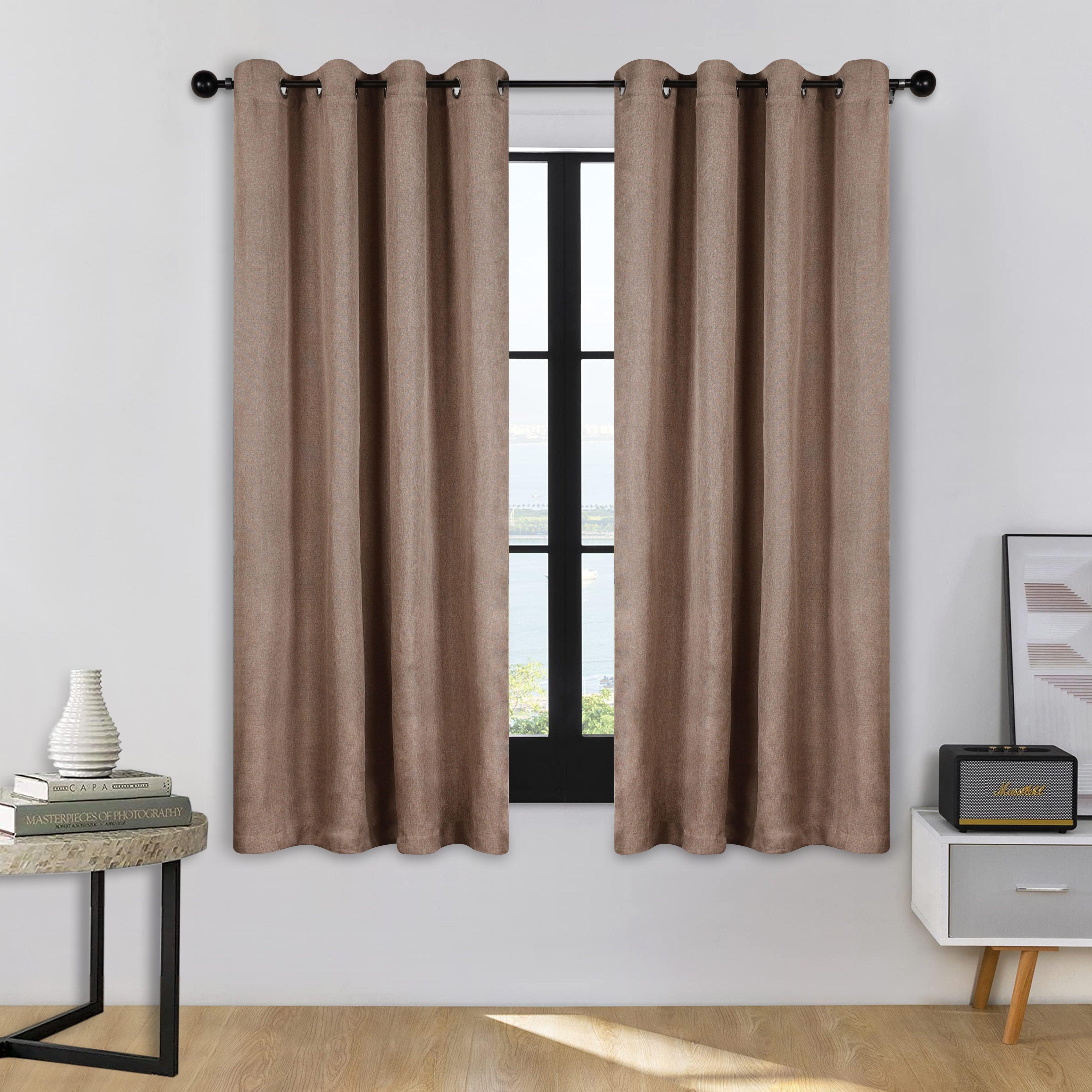 Linen Pattern Washable Room Darkening Blackout Curtain Set 52" - 4 Pieces - Blackout Curtains by Superior