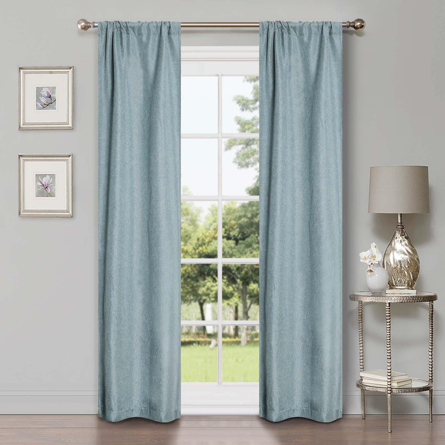 Linen Pattern Washable Room Darkening Blackout Curtains, Set of 2 - Blackout Curtains by Superior