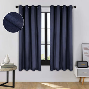 Linen Pattern Washable Room Darkening Blackout Curtains, Set of 2 - Blackout Curtains by Superior