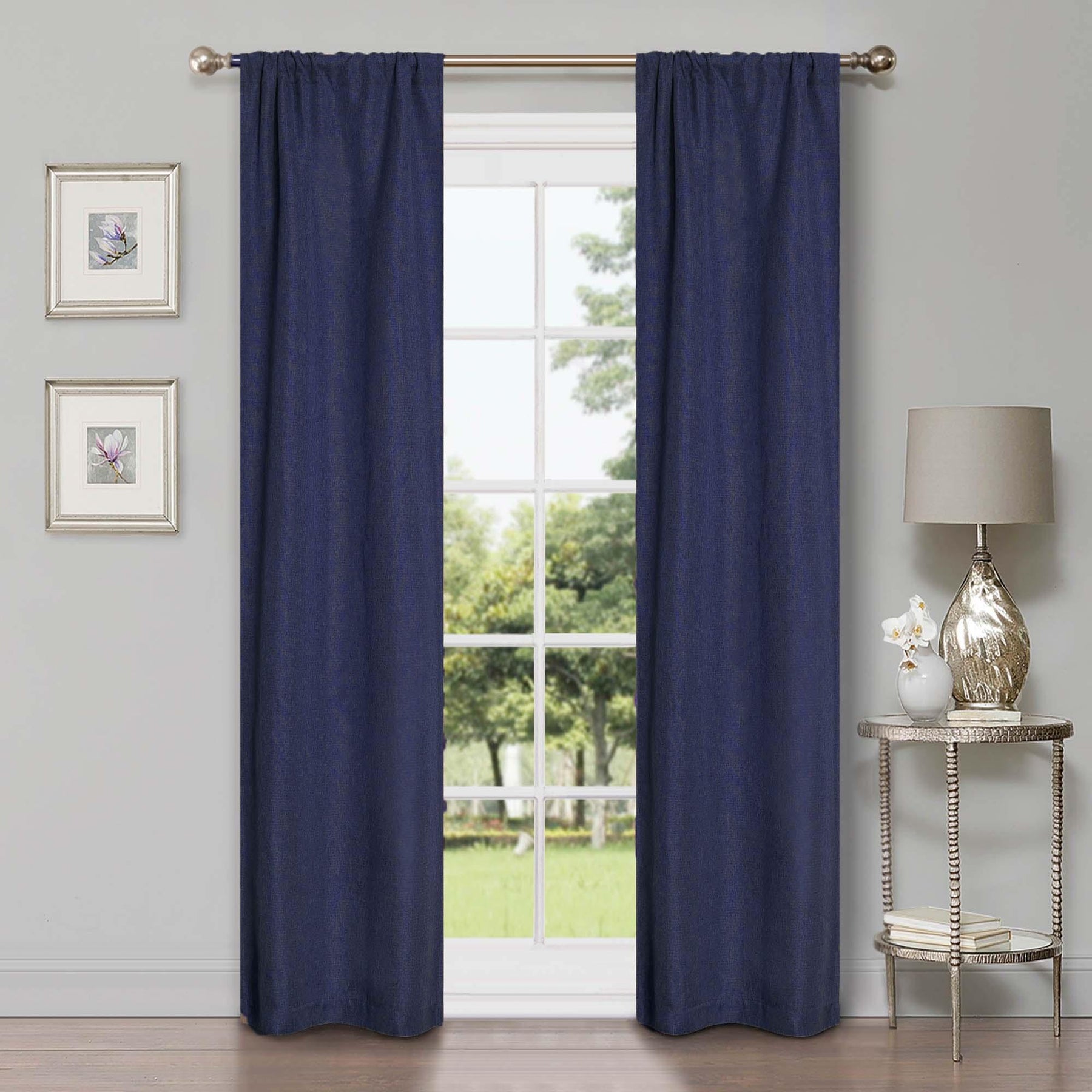 Linen Pattern Washable Room Darkening Blackout Curtains, Set of 2 - Blackout Curtains by Superior