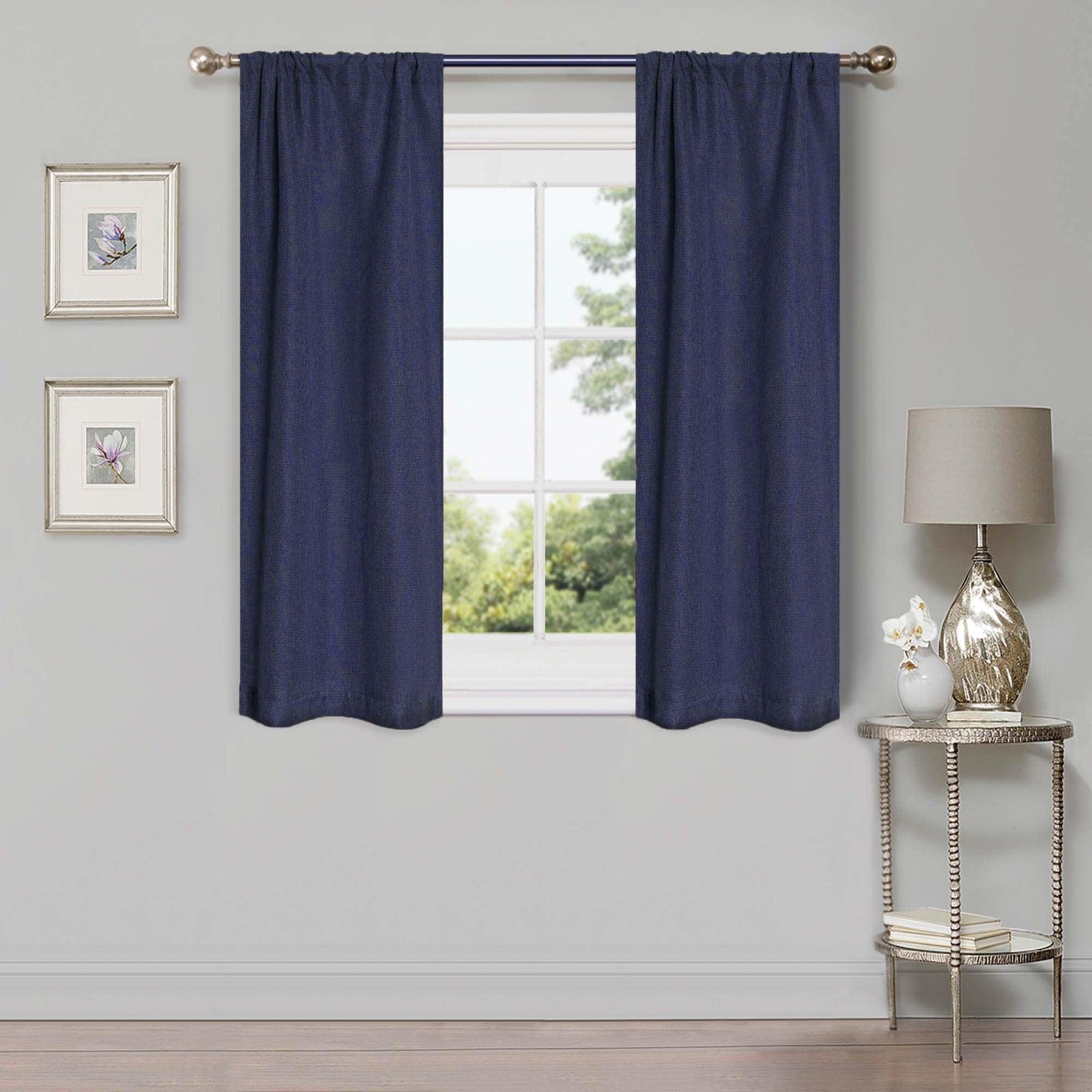 Linen Pattern Washable Room Darkening Blackout Curtains, Set of 2 - Blackout Curtains by Superior