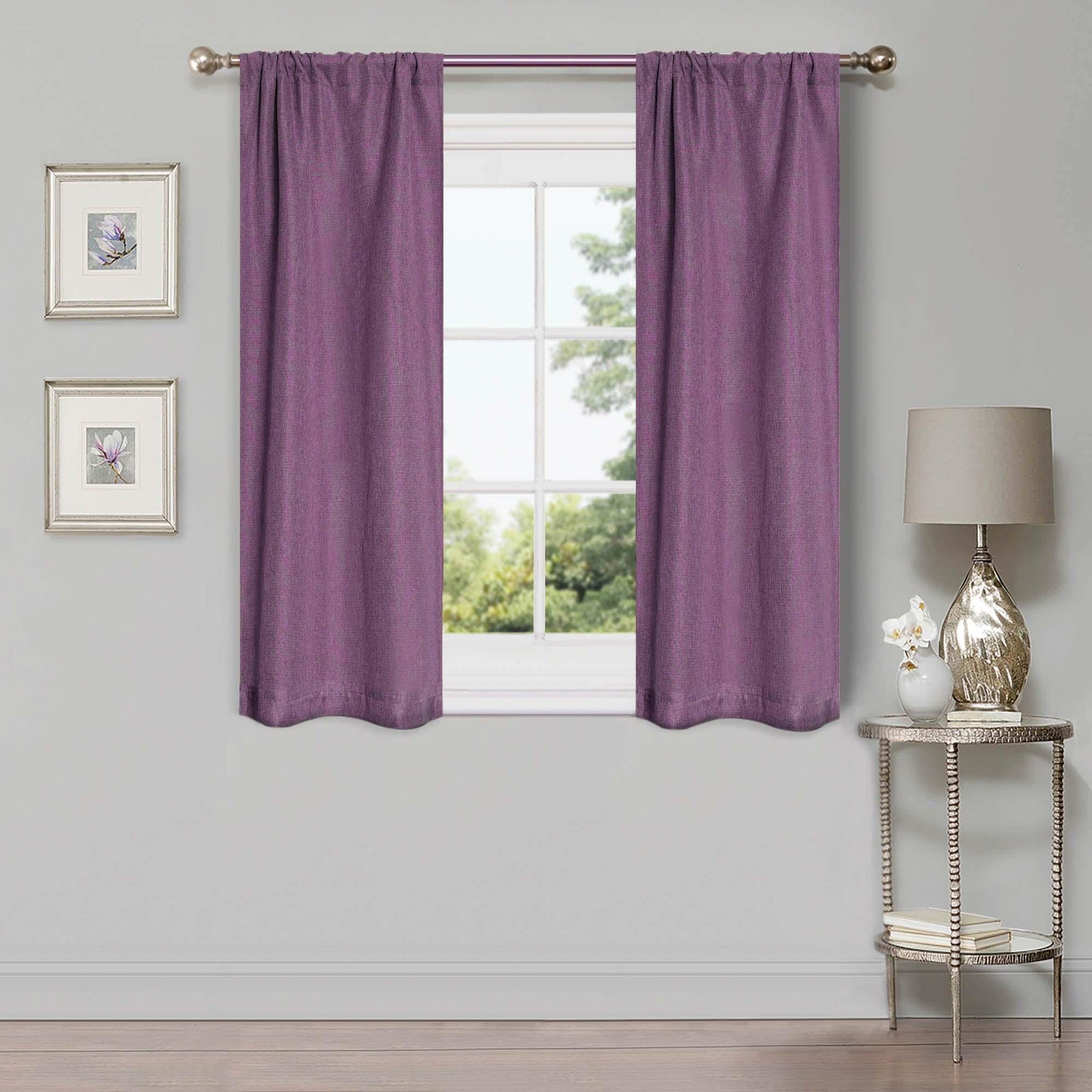 Linen Pattern Washable Room Darkening Blackout Curtains, Set of 2 - Blackout Curtains by Superior