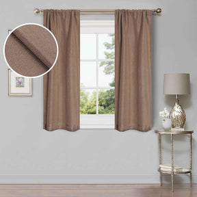 Linen Pattern Washable Room Darkening Blackout Curtains, Set of 2 - Blackout Curtains by Superior