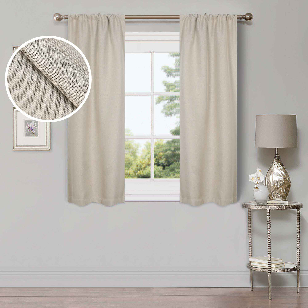 Linen Washable Room Darkening Blackout Curtains, Set of 2 - Blackout Curtains by Superior