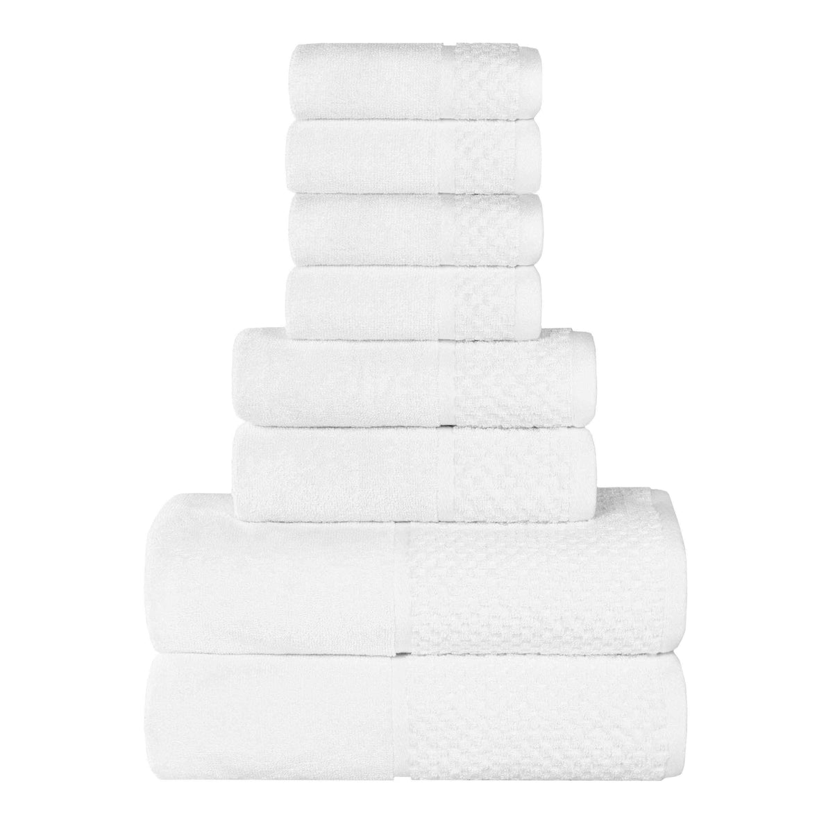 Lodie Cotton Jacquard Solid and Two-Toned 8 Piece Assorted Towel Set - Towel Set by Superior