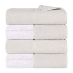 Lodie Cotton Jacquard Solid and Two-Toned Bath Towel Set of 4 - Bath Towel by Superior