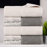 Lodie Cotton Jacquard Solid and Two-Toned Bath Towel Set of 4 - Bath Towel by Superior