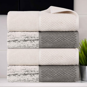 Lodie Cotton Jacquard Solid and Two-Toned Bath Towel Set of 4 - Bath Towel by Superior