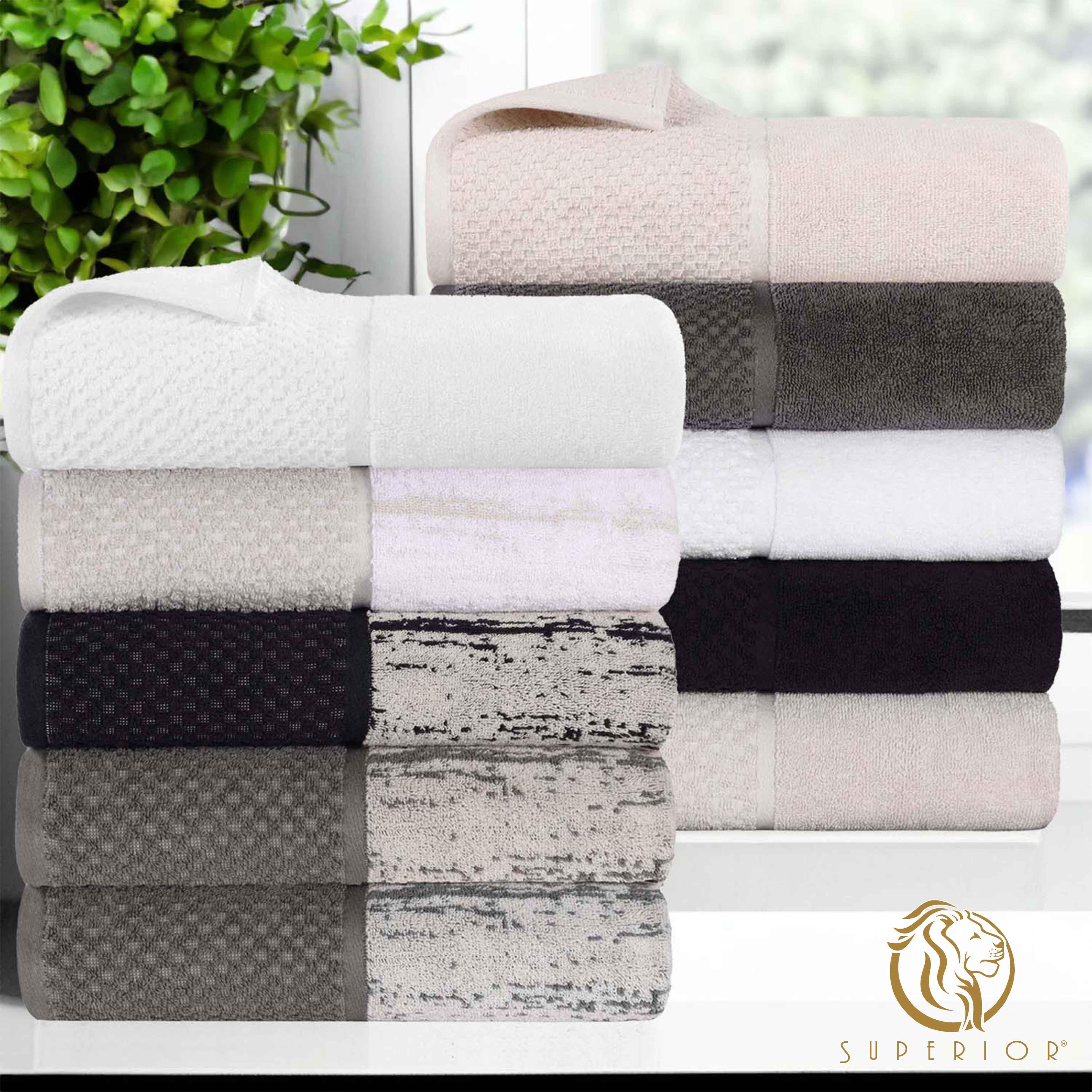 Lodie Cotton Jacquard Solid and Two-Toned Bath Towel Set of 4 - Bath Towel by Superior