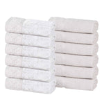 Lodie Cotton Jacquard Solid and Two-Toned Face Towel Washcloth Set of 12 - Face Towel by Superior