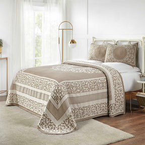 Lyron Cotton Blend Woven Jacquard Floral Scroll Bedspread Set - Bedspread by Superior