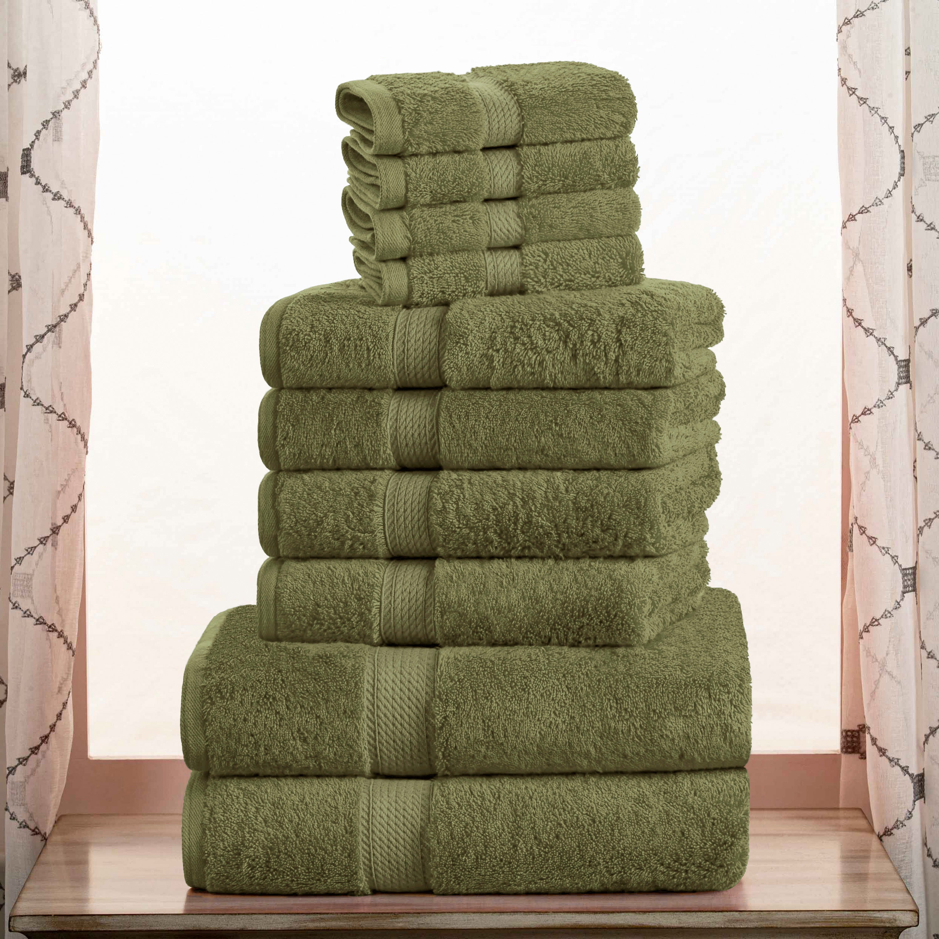 Madison Egyptian Cotton Pile Plush Heavyweight 10 Piece Towel Set - Towel Set by Superior