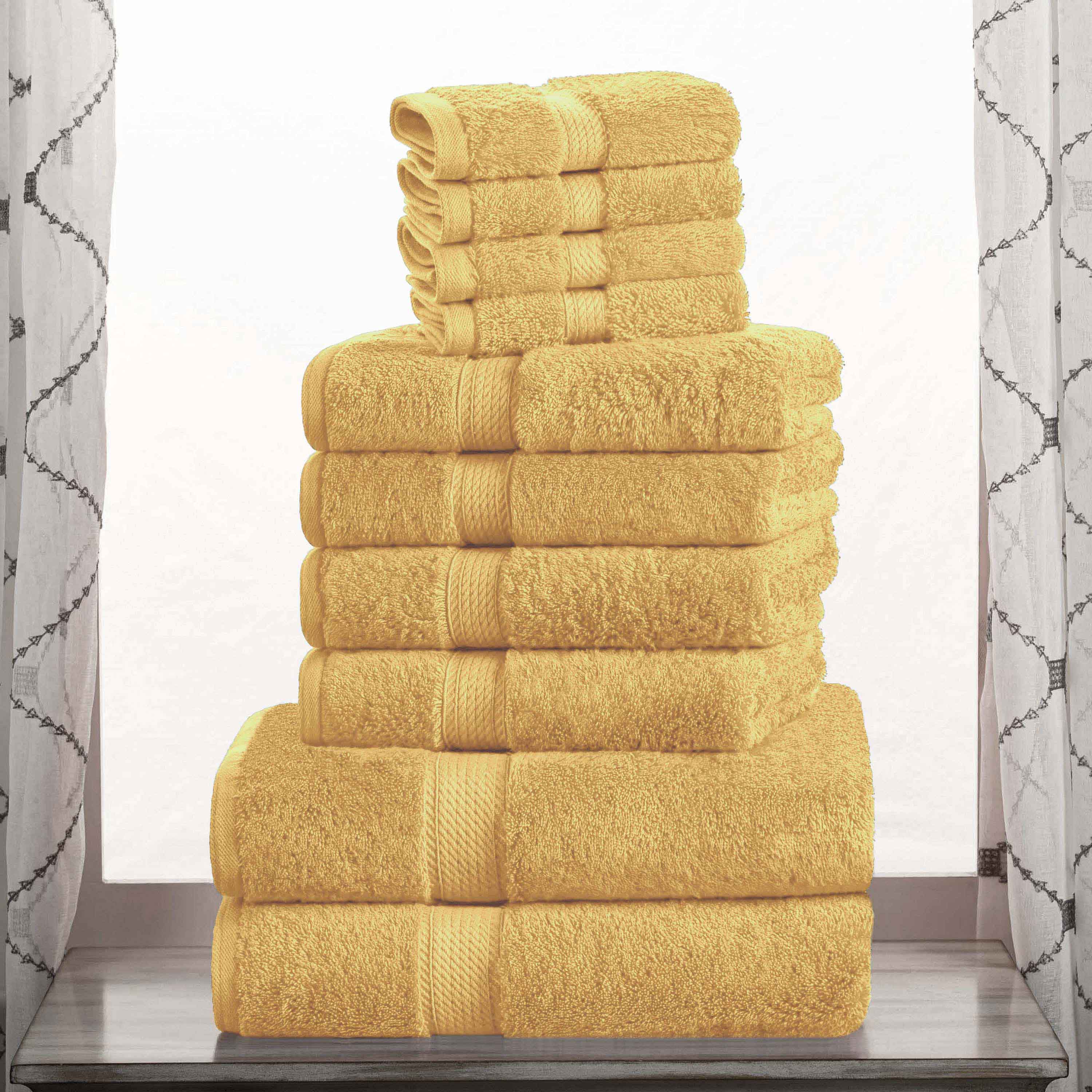 Madison Egyptian Cotton Pile Plush Heavyweight 10 Piece Towel Set - Towel Set by Superior