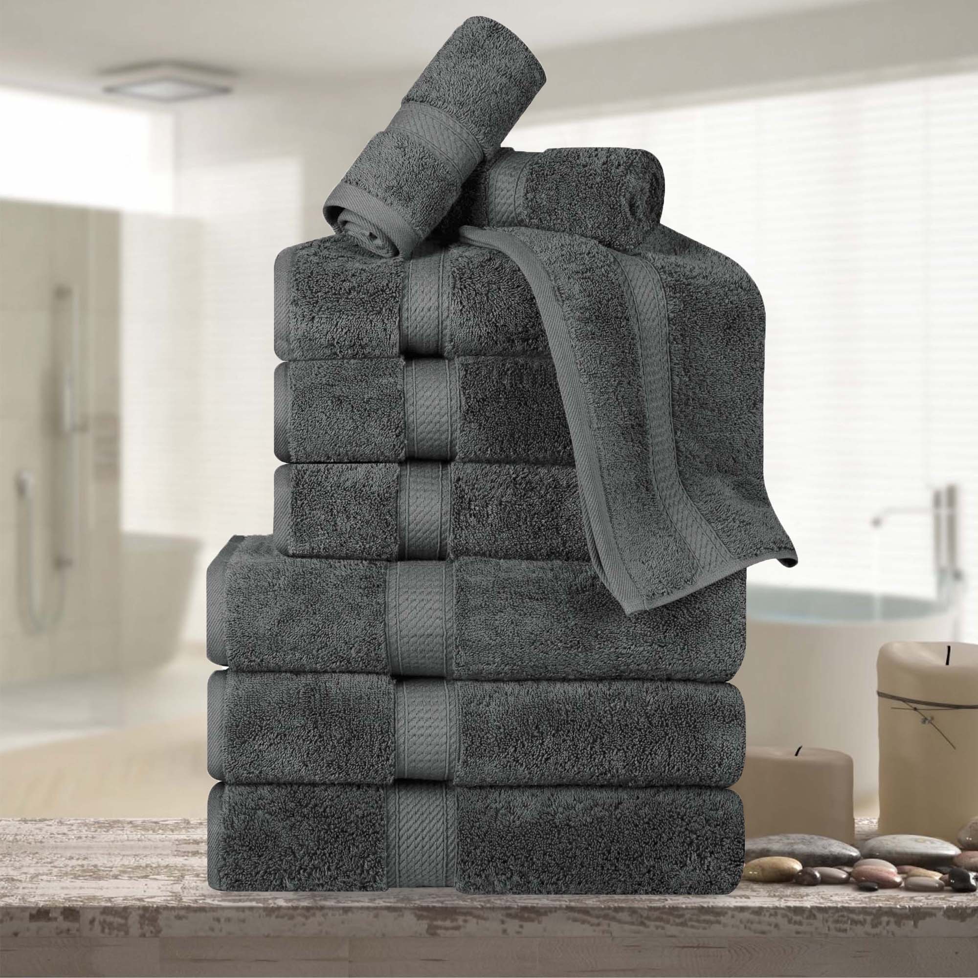 Madison Egyptian Cotton Pile Plush Heavyweight 9 Piece Towel Set - Towel Set by Superior