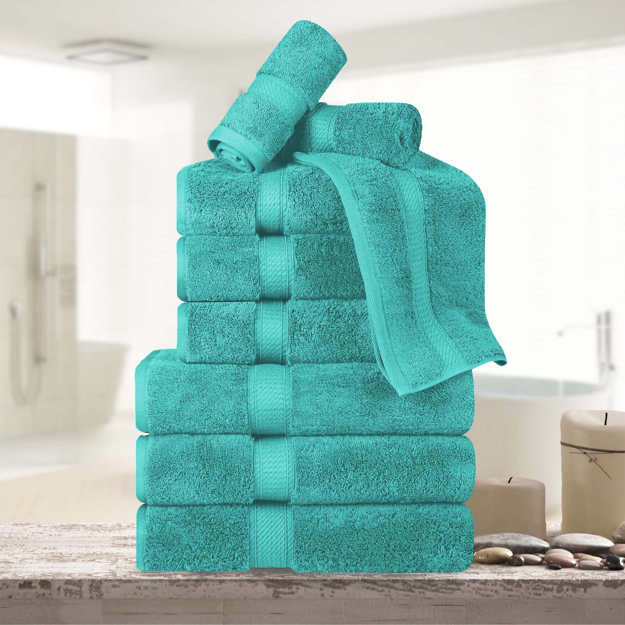 Madison Egyptian Cotton Pile Plush Heavyweight 9 Piece Towel Set - Towel Set by Superior