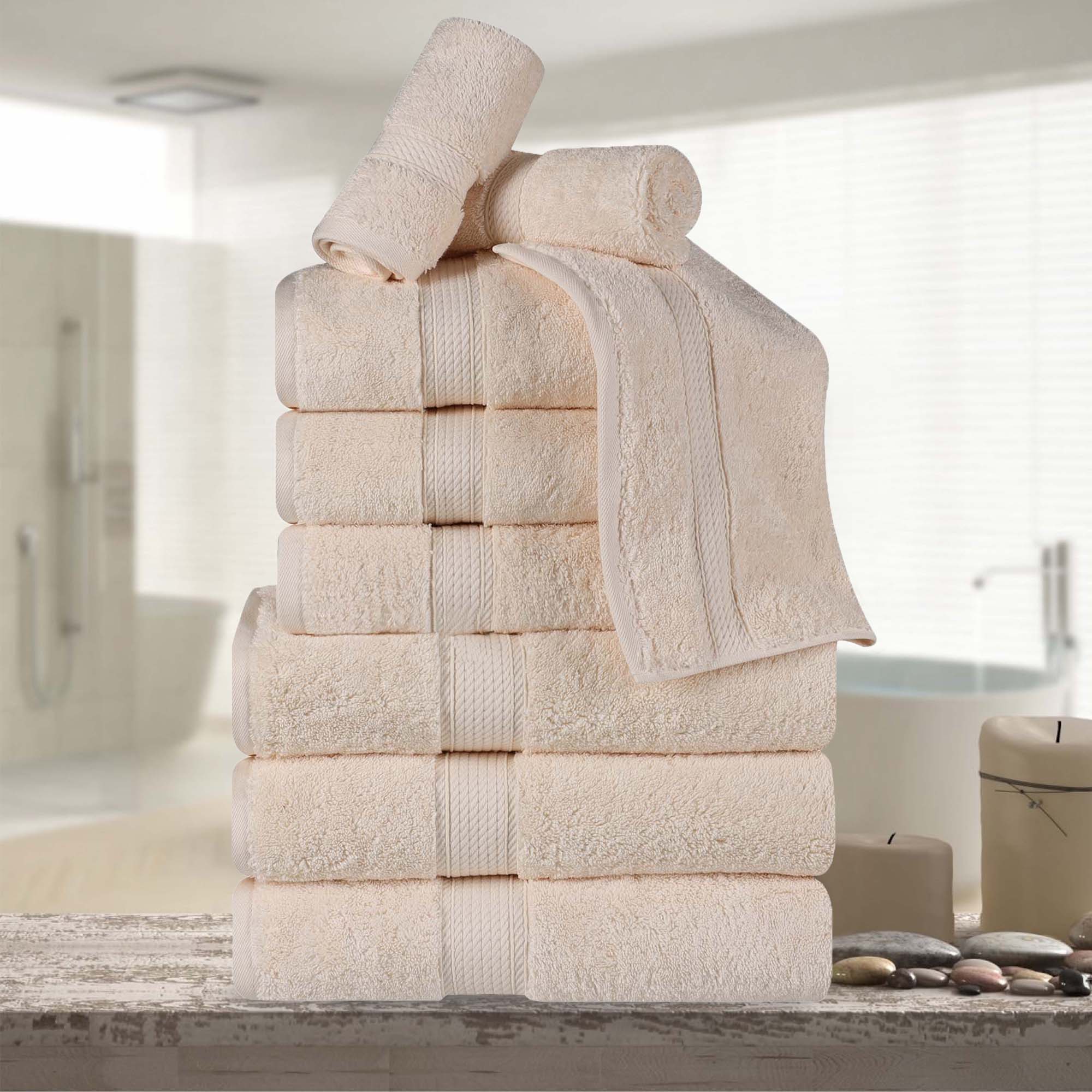 Madison Egyptian Cotton Pile Plush Heavyweight 9 Piece Towel Set - Towel Set by Superior