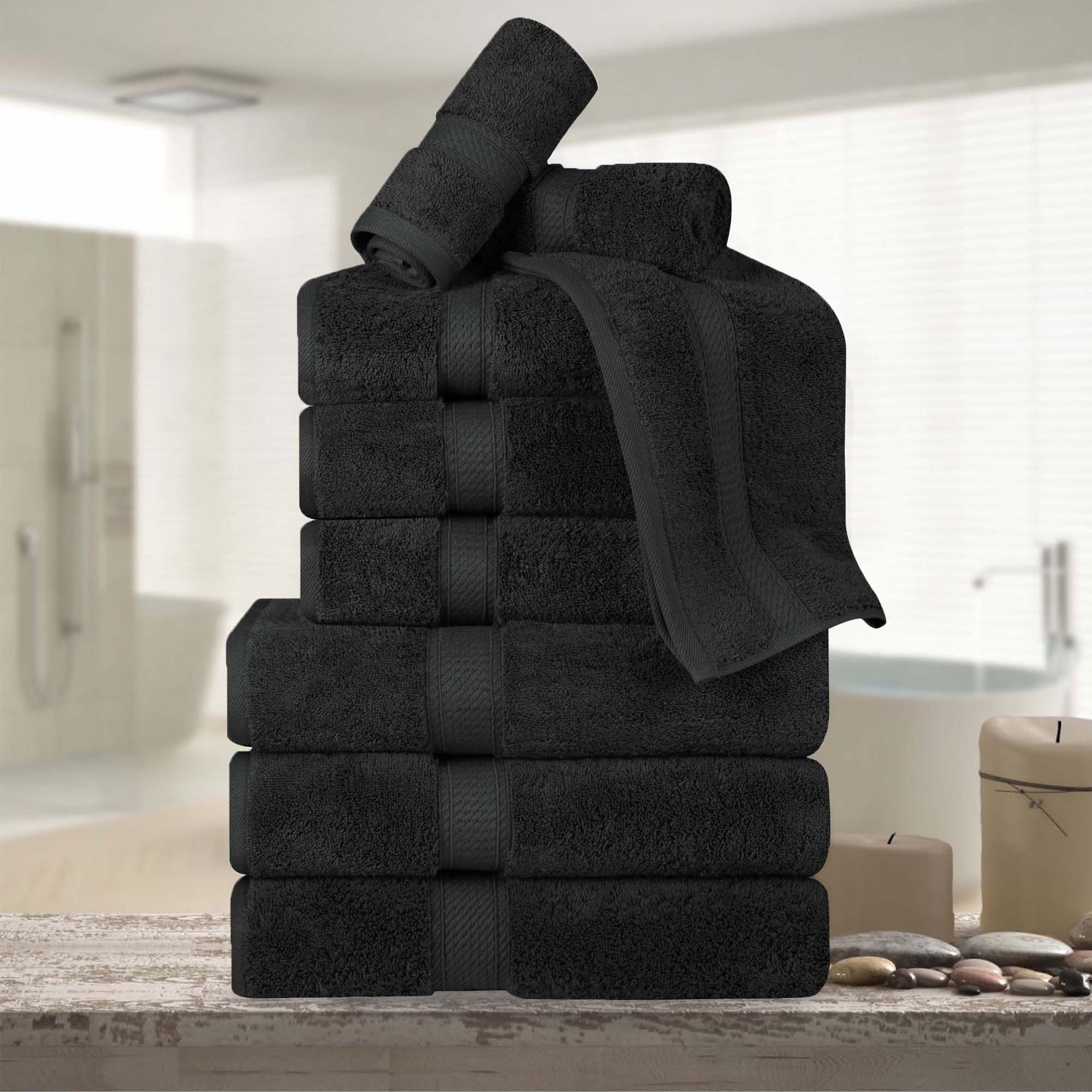 Madison Egyptian Cotton Pile Plush Heavyweight 9 Piece Towel Set - Towel Set by Superior