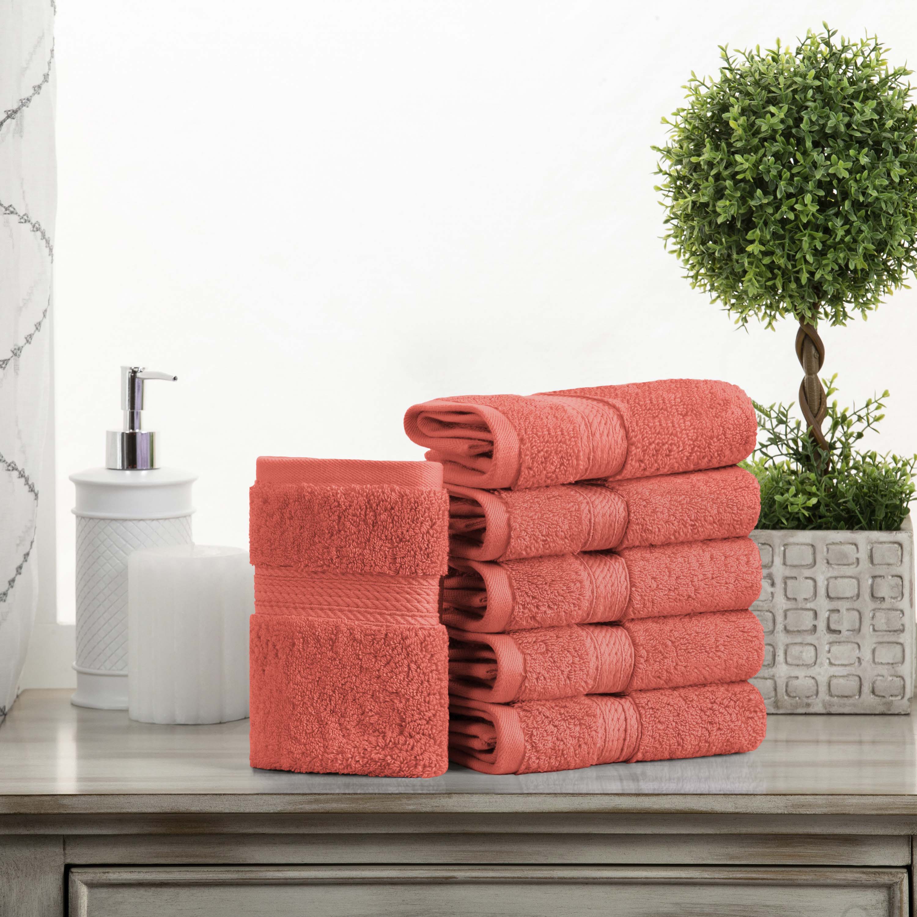 Madison Egyptian Cotton Pile Plush Heavyweight Face Towel Set of 6 - Face Towel by Superior