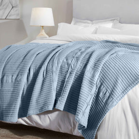 Mai Waffle Weave Honeycomb Soft Textured Cotton Blanket - Blanket by Superior