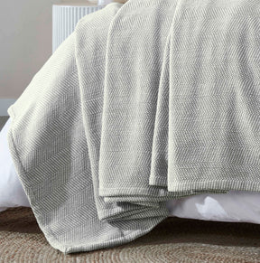 Maya Chenille Herringbone Soft Textured Medium Weight Cotton Blanket - Blanket by Superior