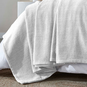 Maya Chenille Herringbone Soft Textured Medium Weight Cotton Blanket - Blanket by Superior