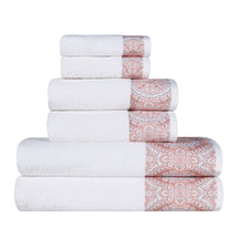 Medallion Cotton Jacquard Textured 6 Piece Assorted Towel Set - Towel Set by Superior