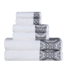 Medallion Cotton Jacquard Textured 6 Piece Assorted Towel Set - Towel Set by Superior