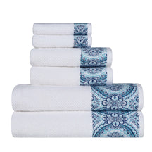 Medallion Cotton Jacquard Textured 6 Piece Assorted Towel Set - Towel Set by Superior