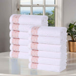 Medallion Cotton Jacquard Textured Face Towels/ Washcloths, Set of 12 - Face Towel by Superior