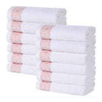 Medallion Cotton Jacquard Textured Face Towels/ Washcloths, Set of 12 - Face Towel by Superior