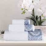 Medallion Cotton Jacquard Textured Soft Absorbent 3 Piece Towel Set - Towel Set by Superior