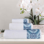 Medallion Cotton Jacquard Textured Soft Absorbent 3 Piece Towel Set - Towel Set by Superior